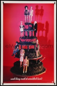 3w743 ROCKY HORROR PICTURE SHOW 1sh R1985 10th anniversary, Barbie Dolls on cake image, recalled!