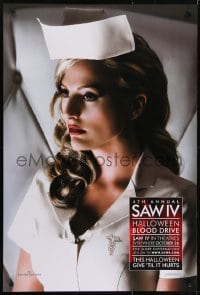3w760 SAW IV 1sh 2007 Tobin Bell, Halloween blood drive, profile image of sexy nurse by Tim Palen!
