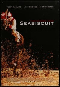 3w765 SEABISCUIT advance DS 1sh 2003 horse racing jockey Tobey McGuire & most famous underdog!