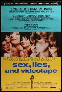 3w774 SEX, LIES, & VIDEOTAPE 1sh 1989 James Spader, Andie MacDowell, Steven Soderbergh directed!