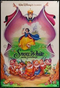 3w808 SNOW WHITE & THE SEVEN DWARFS DS 1sh R1993 Walt Disney animated classic, art of cast!