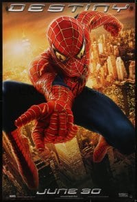 3w822 SPIDER-MAN 2 teaser 1sh 2004 great image of Tobey Maguire in the title role, Destiny!