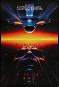 3w831 STAR TREK VI teaser 1sh 1991 William Shatner, Leonard Nimoy, Stardate 12-13-91!