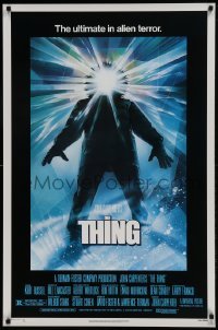 3w885 THING 1sh 1982 John Carpenter classic sci-fi horror, Drew Struzan, regular credit design!