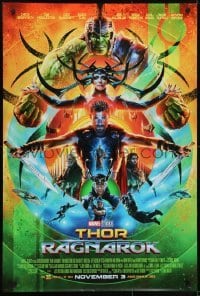 3w888 THOR RAGNAROK advance DS 1sh 2017 motange of Chris Hemsworth in the title role with top cast!