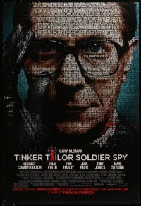 3w890 TINKER TAILOR SOLDIER SPY advance DS 1sh 2011 cool image of Gary Oldman made of many numbers!