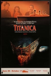 3w897 TITANICA IMAX 24x36 1sh 1992 Leonard Nimoy narrates, cool image of ship's bow at depth!