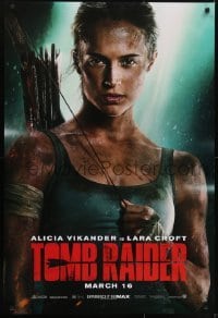 3w898 TOMB RAIDER teaser DS 1sh 2018 sexy close-up image of Alicia Vikander as Lara Croft!