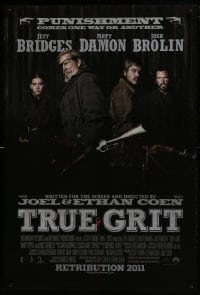 3w909 TRUE GRIT int'l advance DS 1sh 2010 Jeff Bridges, Matt Damon, Hailee Steinfeld & Josh Brolin!