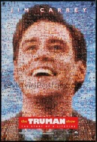 3w911 TRUMAN SHOW teaser DS 1sh 1998 really cool mosaic art of Jim Carrey, Peter Weir