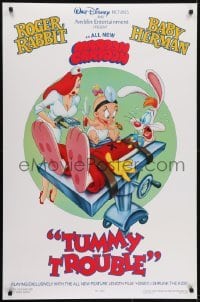 3w914 TUMMY TROUBLE DS 1sh 1989 Roger Rabbit & sexy Jessica with doctor Baby Herman, unrated style!