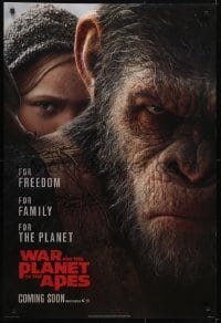 3w952 WAR FOR THE PLANET OF THE APES style B int'l teaser DS 1sh 2017 Caesar and Miller on horseback!