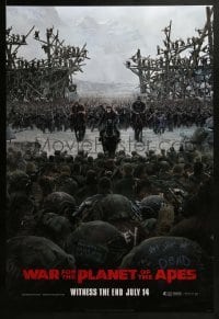 3w954 WAR FOR THE PLANET OF THE APES style C teaser DS 1sh 2017 Caesar and two large armies!