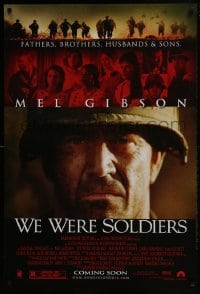 3w961 WE WERE SOLDIERS advance DS 1sh 2002 close-up of Vietnam soldier Mel Gibson!