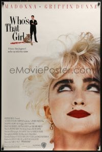 3w968 WHO'S THAT GIRL 1sh 1987 great portrait of young rebellious Madonna, Griffin Dunne