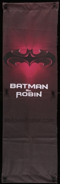 3x022 BATMAN & ROBIN 15x48 cloth banner 1997 Joel Schumacher, great image of the logo!