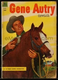 3x009 GENE AUTRY COMICS comic book April 1953 cover portrait of Gene brushing his horse, Champion!
