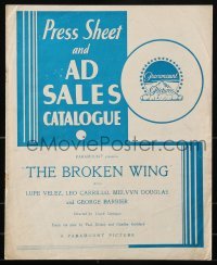 3x506 BROKEN WING English pressbook 1932 sexy Lupe Velez falls in love with pilot Melvyn Douglas!