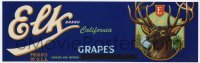 3x141 ELK BRAND 4x13 crate label 1980s grapes from the Guerriero Fruit Co. of Fresno, California!