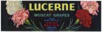 3x160 LUCERNE 4x13 crate label 1980s fresh muscat grapes of Fresno, California!