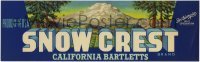 3x178 SNOW CREST 4x13 crate label 1950s California Bartletts packed in San Francisco!