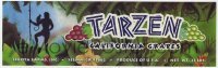 3x184 TARZEN 4x13 crate label 1980s California grapes, cool Tarzan unauthorized rip-off art!