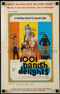 3x527 1001 DANISH DELIGHTS pressbook 1972 Scandanavian comedy, for layward girls!