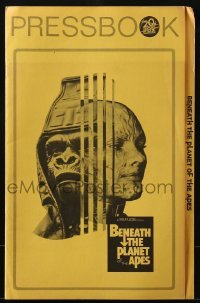 3x555 BENEATH THE PLANET OF THE APES pressbook 1970 sci-fi sequel, what lies beneath may be the end
