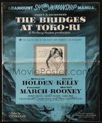 3x576 BRIDGES AT TOKO-RI pressbook 1954 Grace Kelly, William Holden, Korean War, by James Michener!