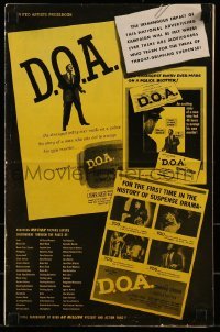 3x607 D.O.A. pressbook 1950 Edmond O'Brien had 48 hours to avenge his own murder, classic noir!