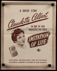 3x705 IMITATION OF LIFE pressbook R1945 Claudette Colbert, Louise Beavers, & Fredi Washington!