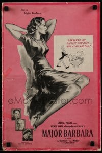 3x760 MAJOR BARBARA pressbook 1941 George Bernard Shaw, striking cover art of Wendy Hiller!