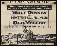 3x811 OLD YELLER pressbook 1957 Dorothy McGuire, Fess Parker, art of Disney's most classic canine!