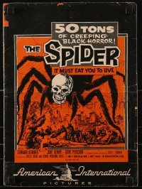 3x903 SPIDER pressbook 1958 completely different image of giant monster with skull head!