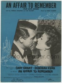 3x206 AFFAIR TO REMEMBER sheet music 1957 Cary Grant about to kiss Deborah Kerr, the title song!