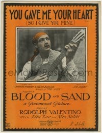 3x210 BLOOD & SAND sheet music 1922 matador Rudolph Valentino, You Gave Me Your Heart!