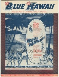 3x211 BLUE HAWAII sheet music 1961 Elvis Presley plays a ukulele for sexy ladies, the title song!