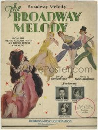 3x216 BROADWAY MELODY sheet music 1929 wonderful art of sexy dancers, the title song!