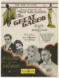 3x232 GREAT GABBO sheet music 1929 Erich von Stroheim with monocle, Betty Compson, The Web of Love!