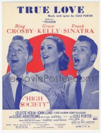 3x237 HIGH SOCIETY sheet music 1956 Sinatra, Bing Crosby, Grace Kelly, Cole Poter's True Love!