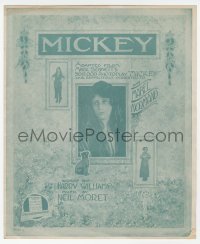 3x247 MICKEY sheet music 1918 three images of Miss Mabel Normand, Mack Sennett, the title song!