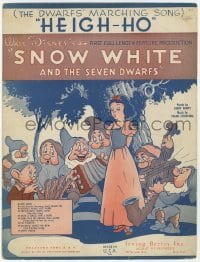 3x257 SNOW WHITE & THE SEVEN DWARFS INCOMPLETE sheet music 1938 Disney animated classic, Heigh-Ho!