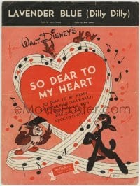3x258 SO DEAR TO MY HEART sheet music 1949 Walt Disney, great cartoon artwork, Lavender Blue!