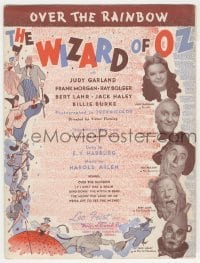 3x272 WIZARD OF OZ sheet music 1939 Over the Rainbow, most classic song from the movie!
