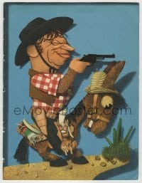 3x102 20 MULE TEAM trade ad 1940 Jacques Kapralik art of Wallace Beery with gun riding donkey!