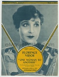 3x111 ONE WOMAN TO ANOTHER English trade ad 1928 sexy Florence Vidor, Theodore von Eltz