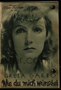 3x343 AS YOU DESIRE ME Austrian program 1934 Greta Garbo, Melvyn Douglas, Erich von Stroheim