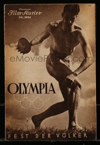 3x434 OLYMPIAD Austrian program 1938 Part I of Leni Riefenstahl's 1936 Berlin Olympics documentary!