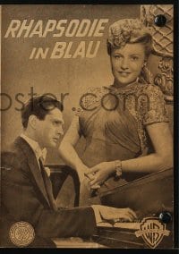 3x451 RHAPSODY IN BLUE Austrian program 1948 Alda as Gershwin, Al Jolson in blackface pictured!