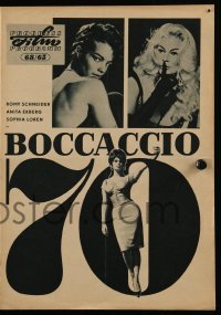 3x279 BOCCACCIO '70 East German program 1965 Loren, Ekberg, Schneider, Fellini, De Sica, Visconti!
